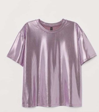 H&M - Shiny t shirt - pink