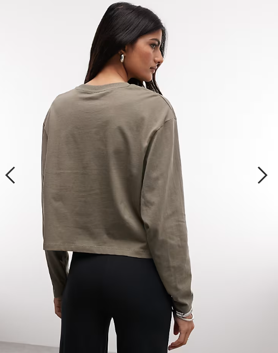 COLLUSION boxy long sleeve t-shirt in olive