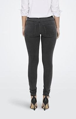 Only - Only womens ONLRAIN LIFE REG SKINNY DNM Jeans - Grey Denim.