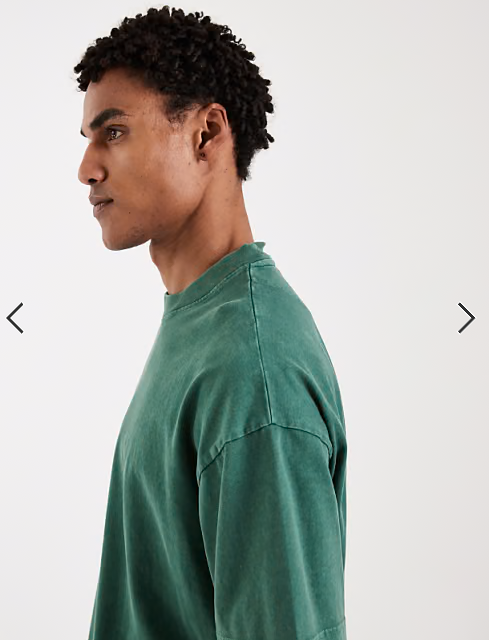 Brave Soul oversized 240gsm acid wash t-shirt in dark green.