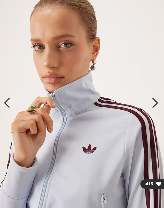 adidas Originals Firebird classic track top in blue and maroon