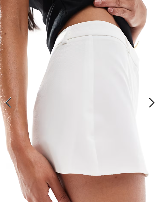 ASOS DESIGN tailored micro shorts in white
