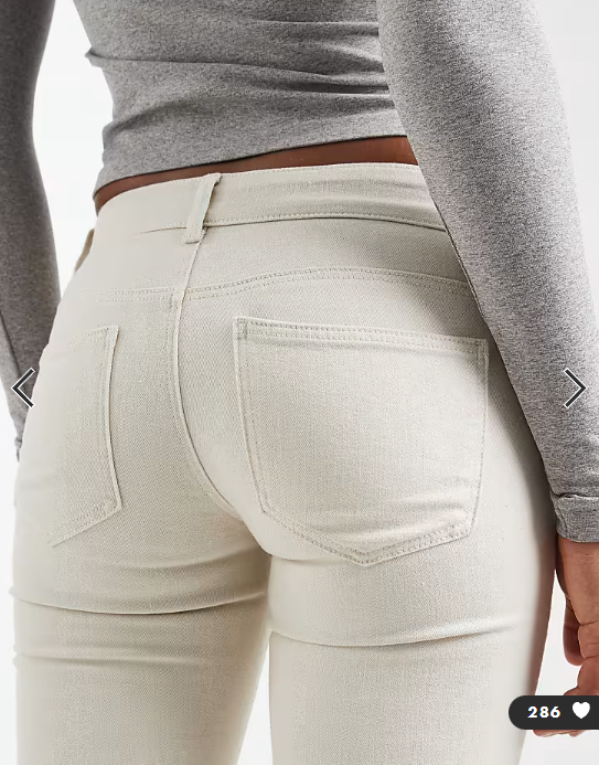 ONLY Tall Lola super low waist flared jeans in ecru