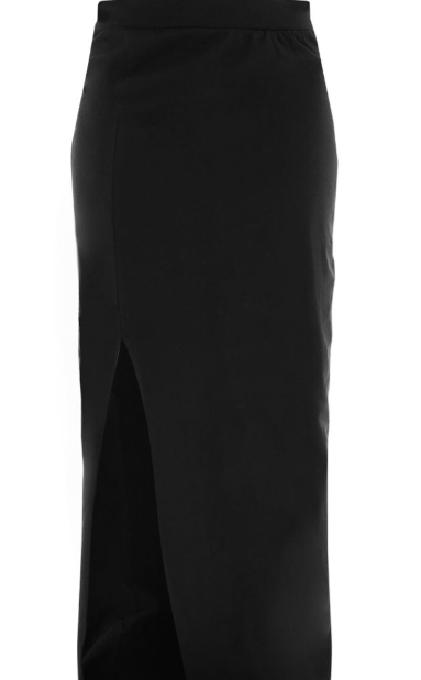 Black Cotton Jersey Split Side Drapey Maxi Skirt