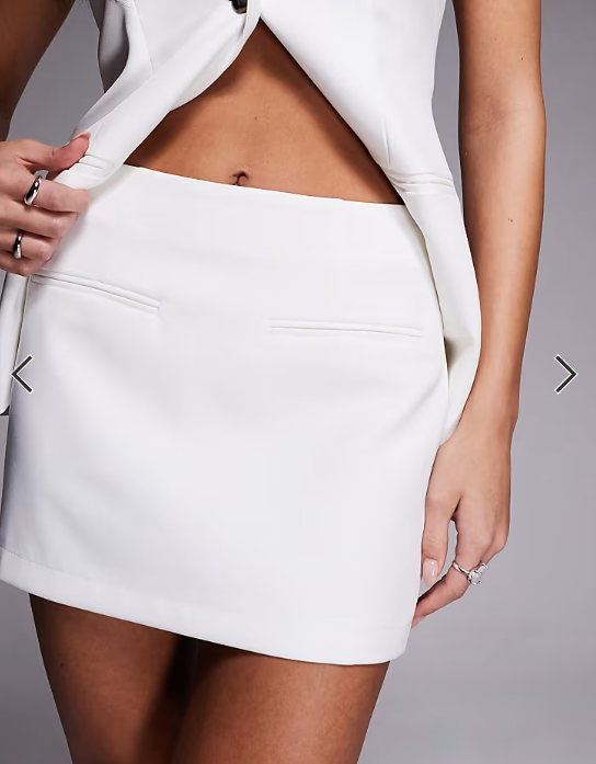 Kaiia exclusive tailored mini skirt co-ord in white
