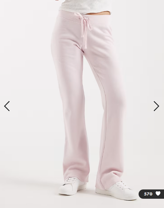 Hollister low rise bootcut joggers in baby pink
