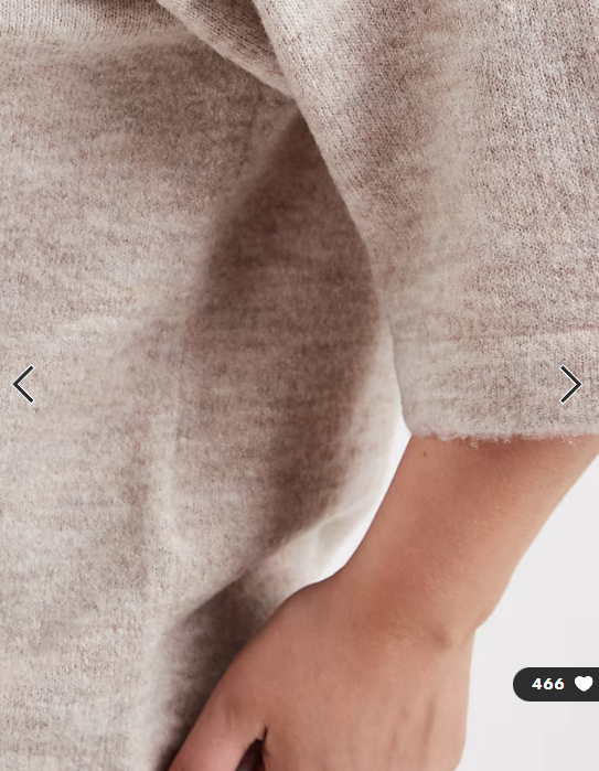 ONLY Curve 3/4 sleeve knitted jumper in stone