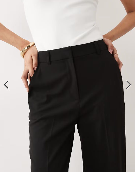 ASOS DESIGN Tall tailored snatch flare pants in black