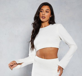 Misspap Shoulder Pad Tailored Long Sleeve Top