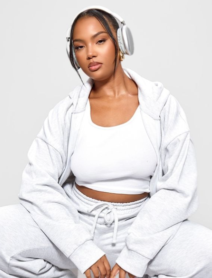 Plt - Plus Grey Premium Embroidered Oversized Zip Front Hoodie