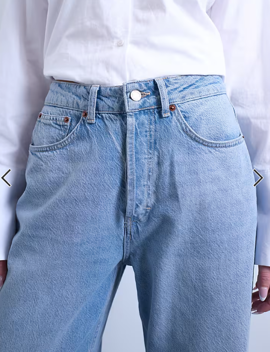 Topshop Hourglass mid rise loose fit straight jean