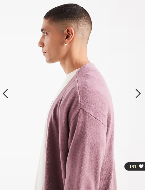 Hollister boxy fit long sleeve cardigan in pink