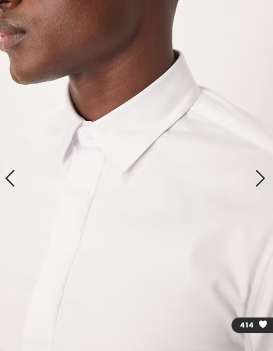 ASOS DESIGN easy iron slim fit sateen shirt in white