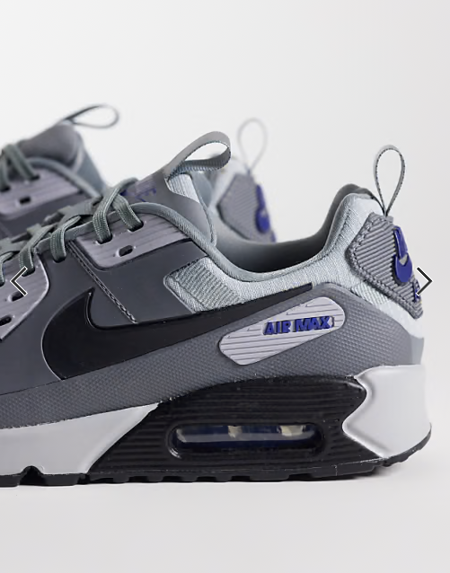 Nike Air Max 90 Drift trainers in grey and blue