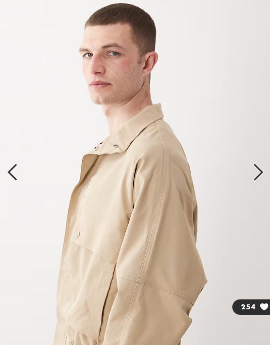 ASOS DESIGN oversized harrington jacket with funnel neck