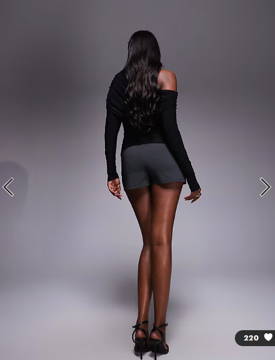 ASOS DESIGN bengaline micro mini shorts in grey