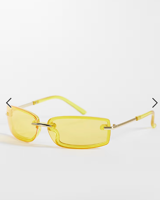 Reclaimed Vintage unisex wrap sunglasses in yellow