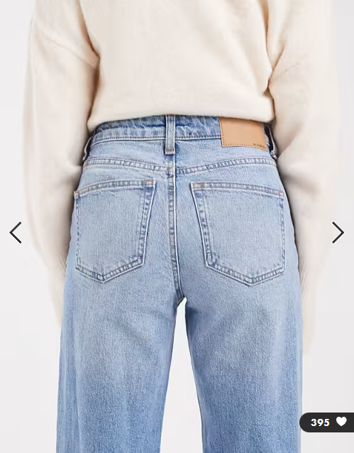 ASOS DESIGN Petite comfort stretch straight leg jeans in light mid blue