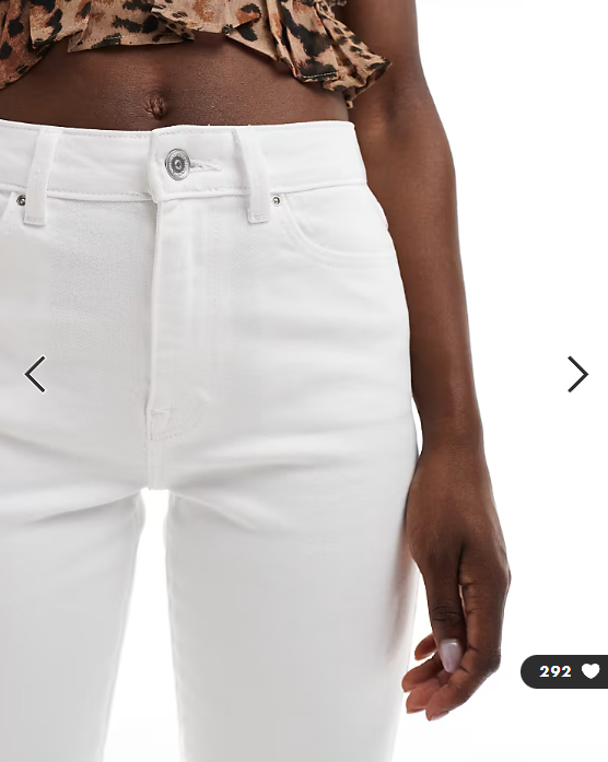 ONLY Emily high waist straight jean in white