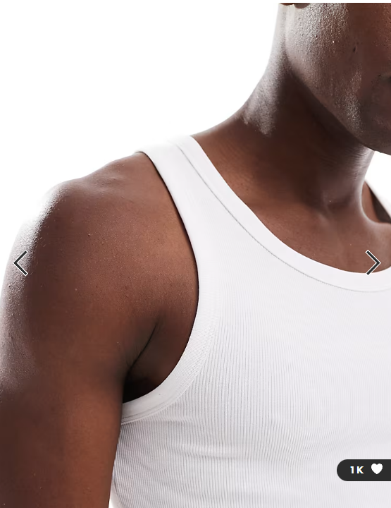 New Look muscle fit ribbed vest in white