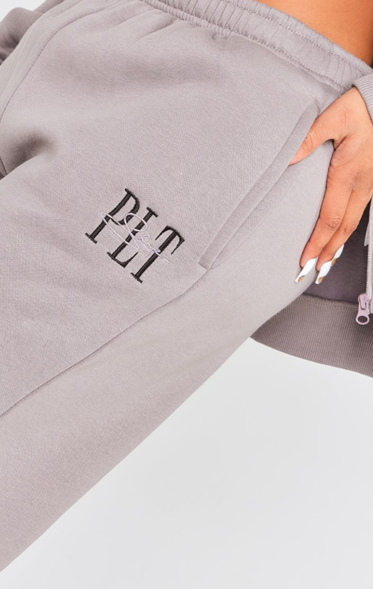 Shape Charcoal Embroidered Ruched Leg Joggers