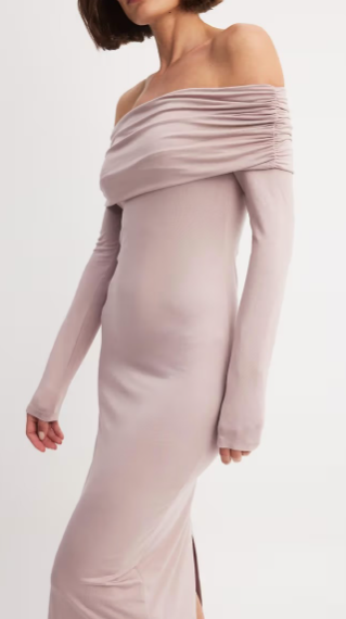Soft Line Midi Dress-Mauve