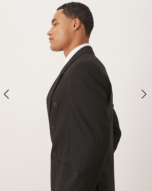 ASOS DESIGN double breasted slim suit jacket in black