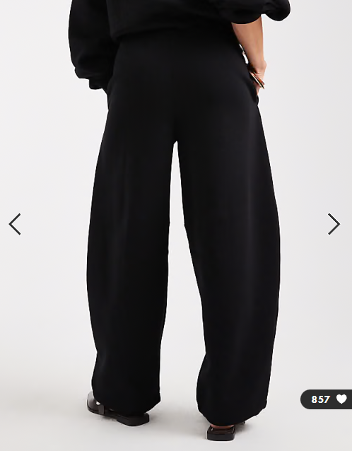 ASOS DESIGN barrel leg brushback jogger in black