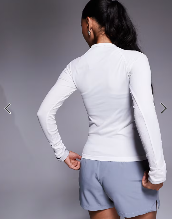 4505 seamless slim fit running long sleeve top in white