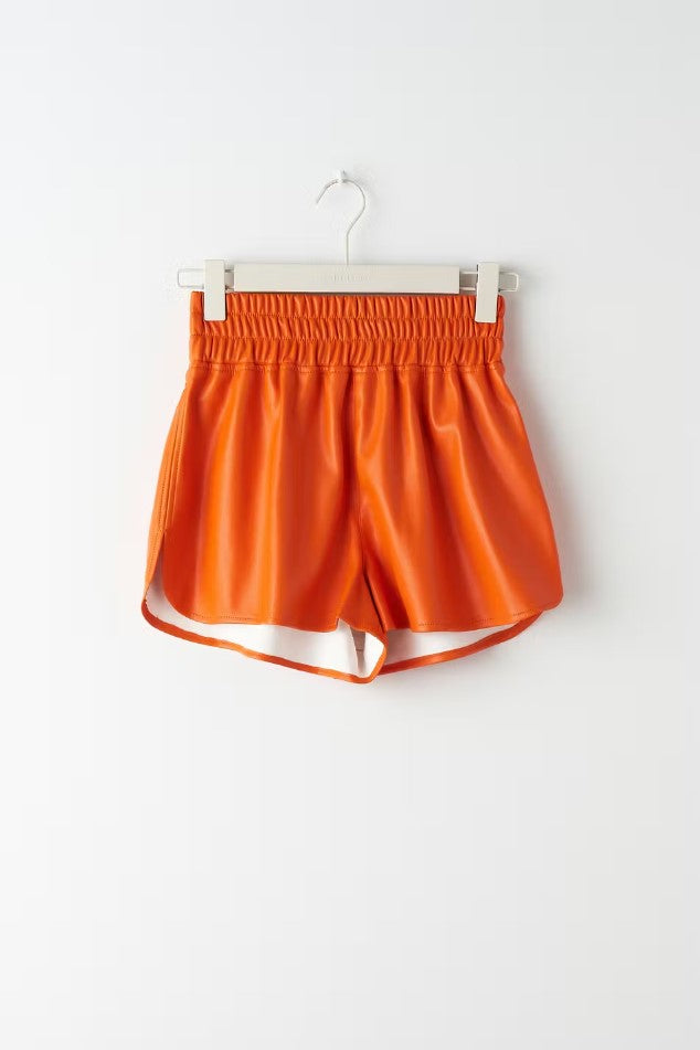 melina pu shorts orange