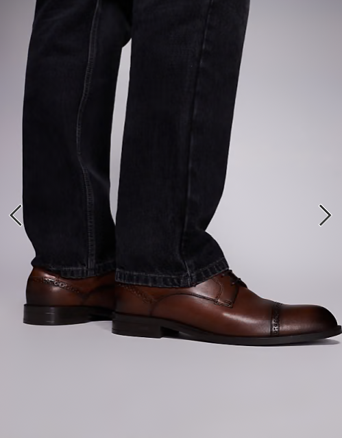 Boss - black tayil leather derby shoes in brown