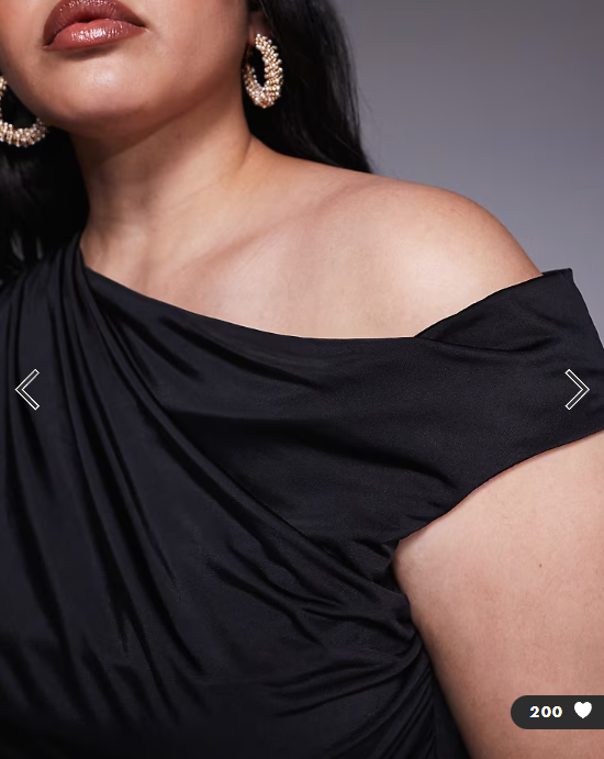TFNC Plus asymmetric midi dress with thigh slit in black