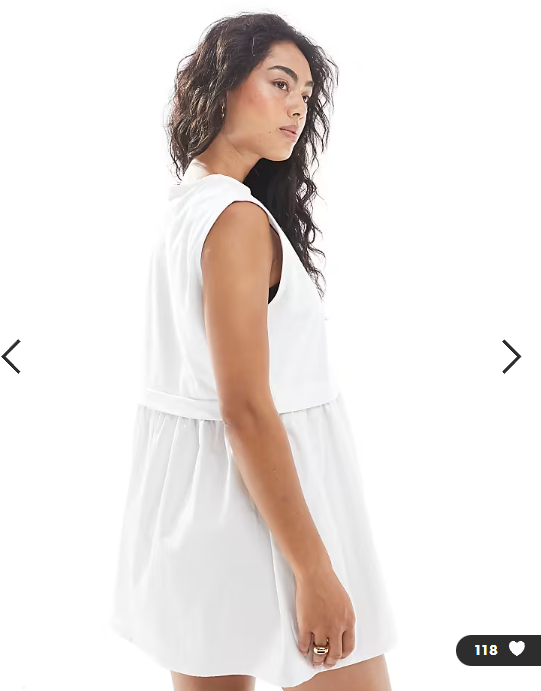 Miss Selfridge cotton poplin smock dress in white