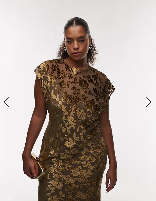 ASOS DESIGN Curve velvet devore crew neck sleeveless maxi with tie back in mocha