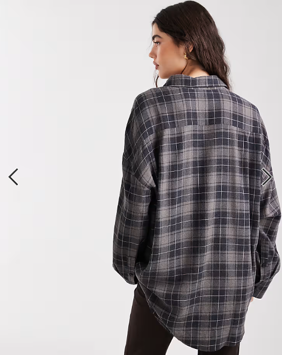 ASOS DESIGN oversized shirt in brown brushed check