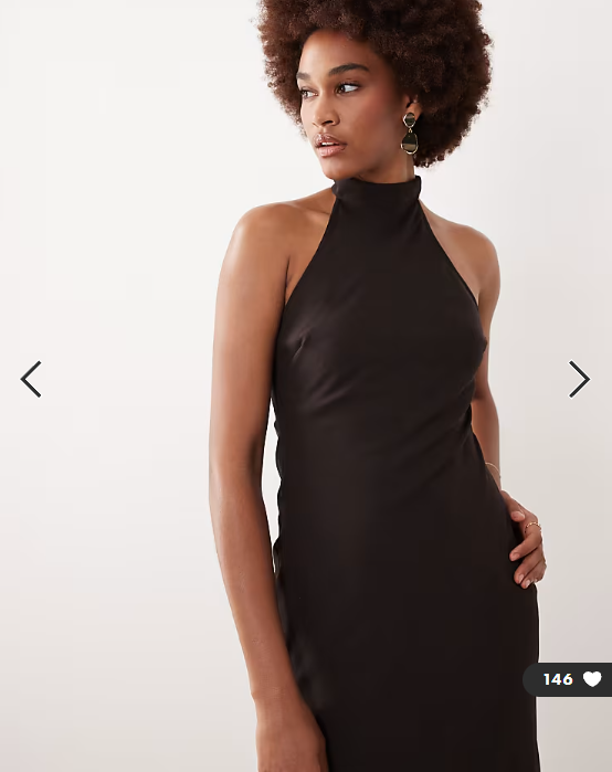 ASOS DESIGN Tall chiffon high neck midi dress in chocolate