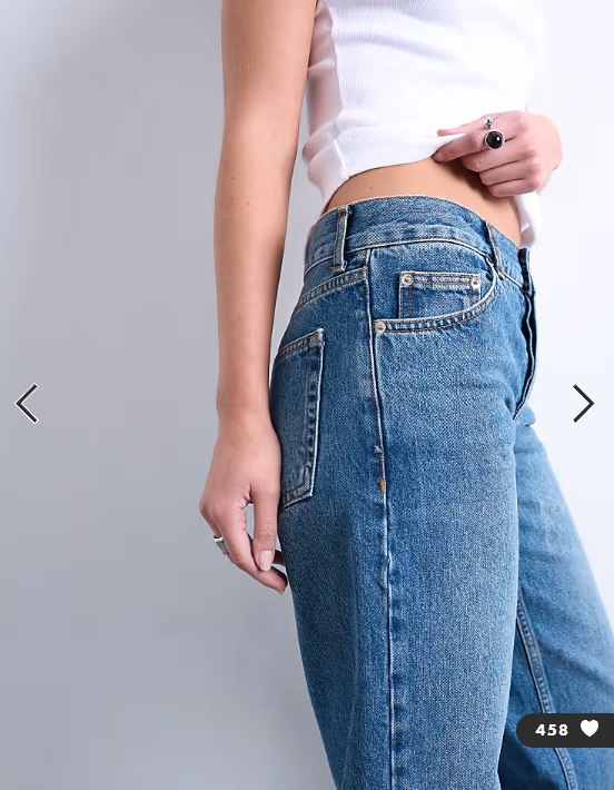 Topshop Ember low rise straight leg jean in vintage blue