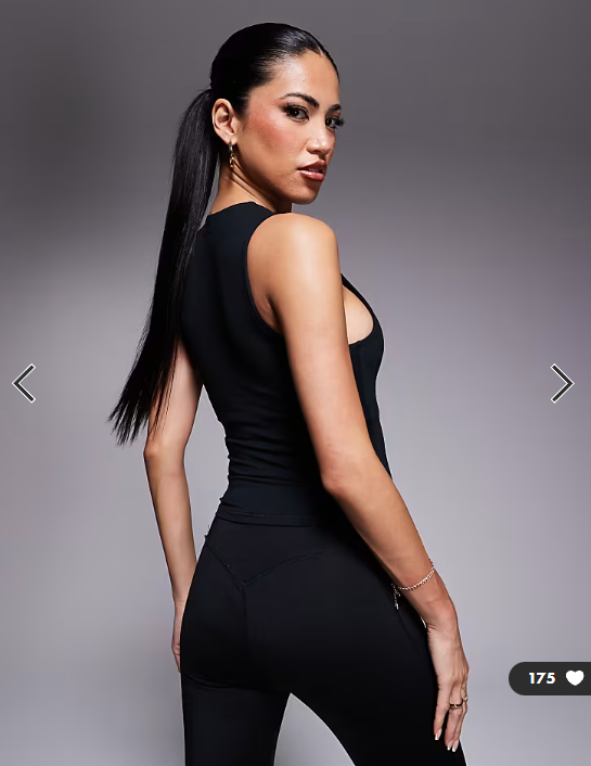4505 Icon soft touch high neck vest with inner bra and removable padding in black