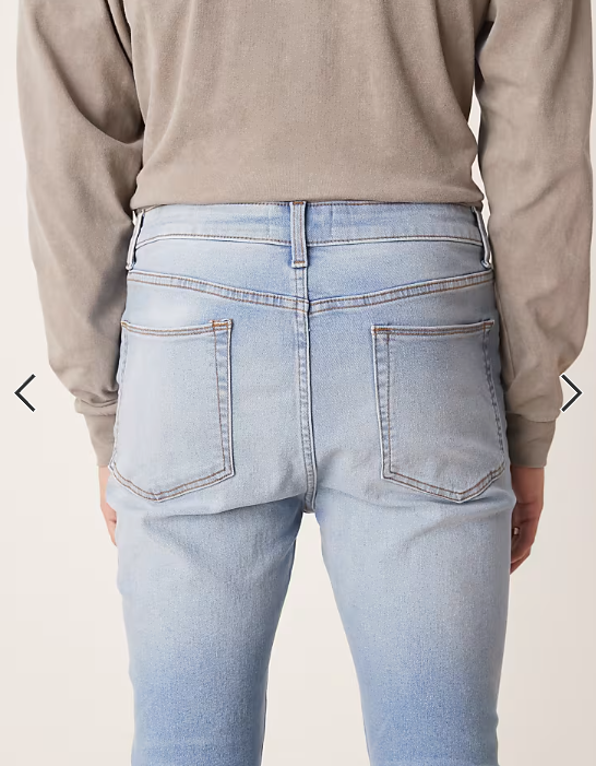 ASOS DESIGN power stretch jeans in light wash