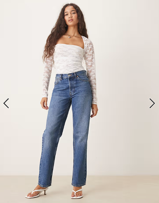 ASOS DESIGN lace shrug semi sheer ruched top in white