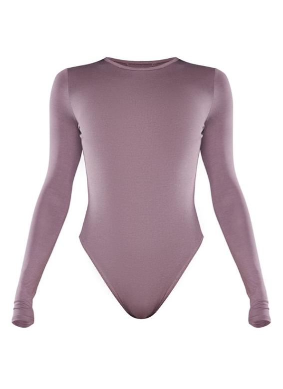 Espresso Jersey Backless Tie Bodysuit