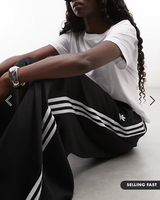 Adidas - originals wide leg satin joggers in black