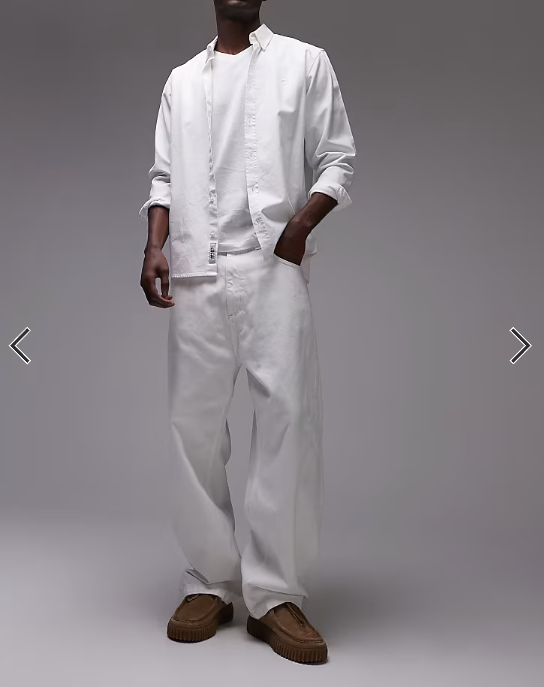 Carhartt WIP brandon loose tapered jeans in white