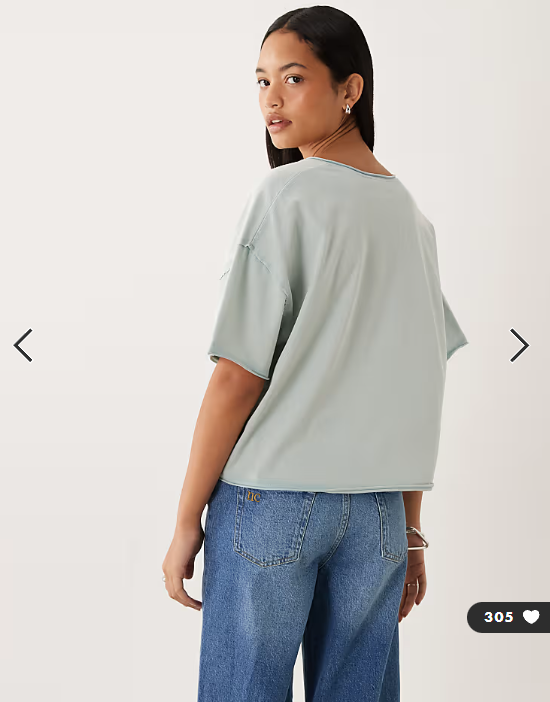ASOS DESIGN slouchy v neck t-shirt in washed blue
