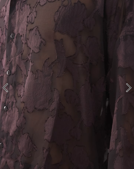 Reclaimed Vintage Limited Edition lace applique shirt in brown floral