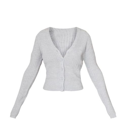 Plt - Light Grey Button Front Cardigan