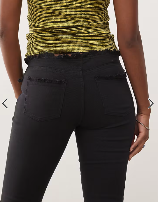 Monki low rise stretch bootcut jeans in washed black