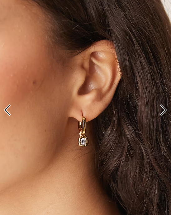Accessorize Z sparkle molten charm hoops in 14k gold plated