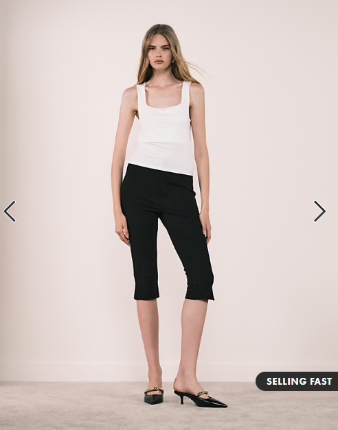 ASOS DESIGN co-ord ponte capri pant in black