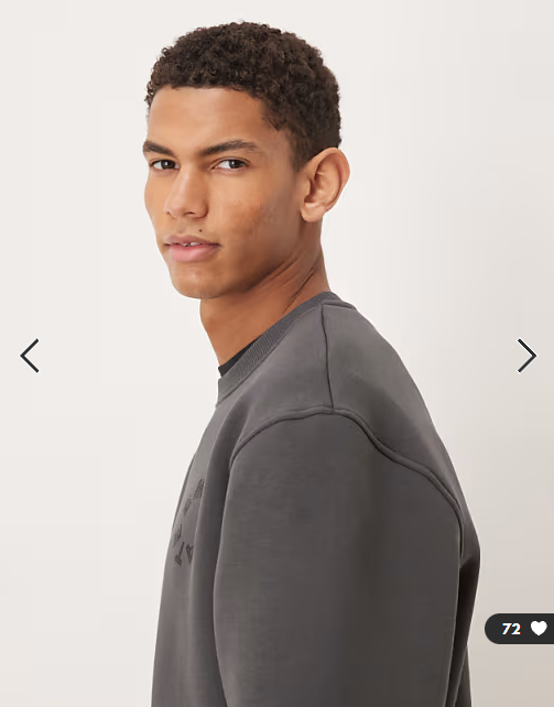ASOS DESIGN relaxed sweatshirt with plaid print in washed black